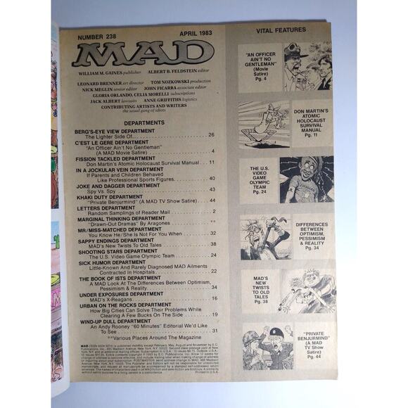 MAD Magazine April 1983 An Officer And A Gentleman Movie TV Satire Comedy No 238 - Picture 2 of 6